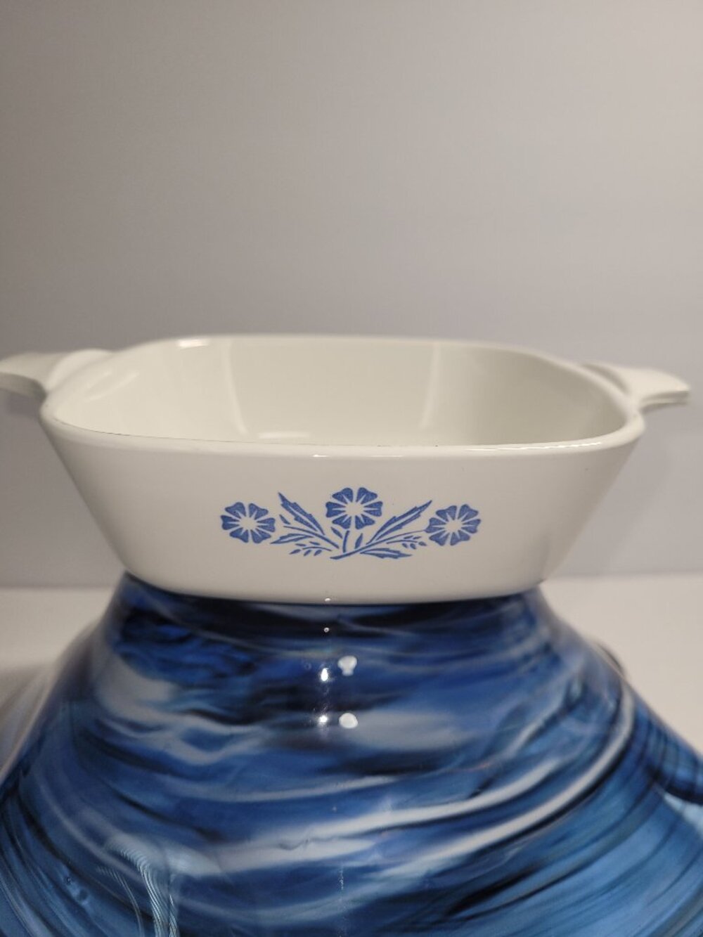 Vintage 1960s Corning Ware P41 Petite Pan Casserole Dish Blue Cornflower Retro